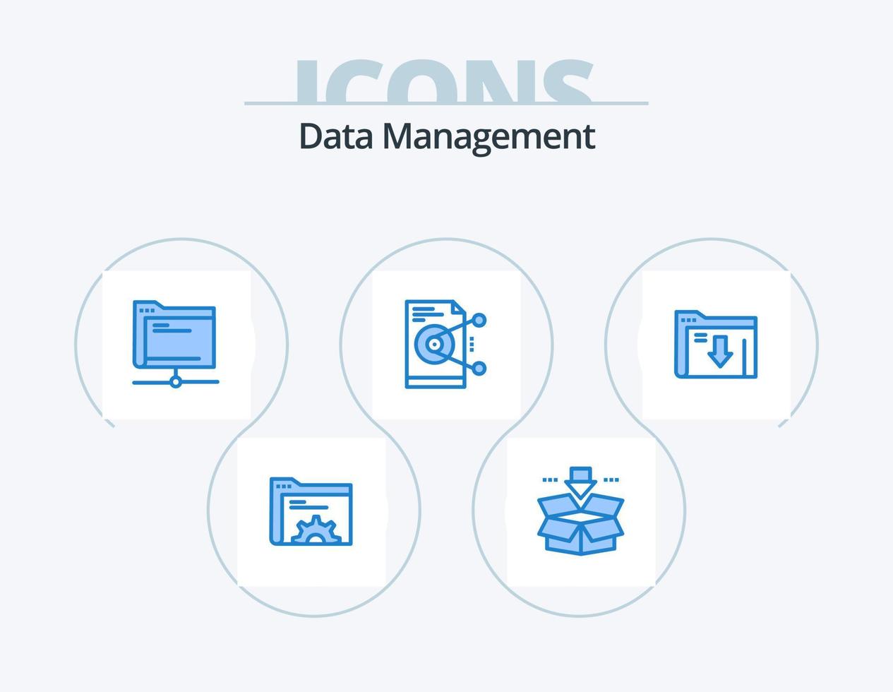 paquete de iconos azul de gestión de datos 5 diseño de iconos. servidor. intercambio. datos. Cuota. servidor vector
