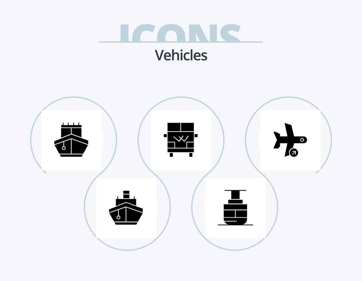 diseño de iconos del paquete de iconos de glifo de vehículos 5. vuelo. camioneta. vehículos transportación. vehículos vector
