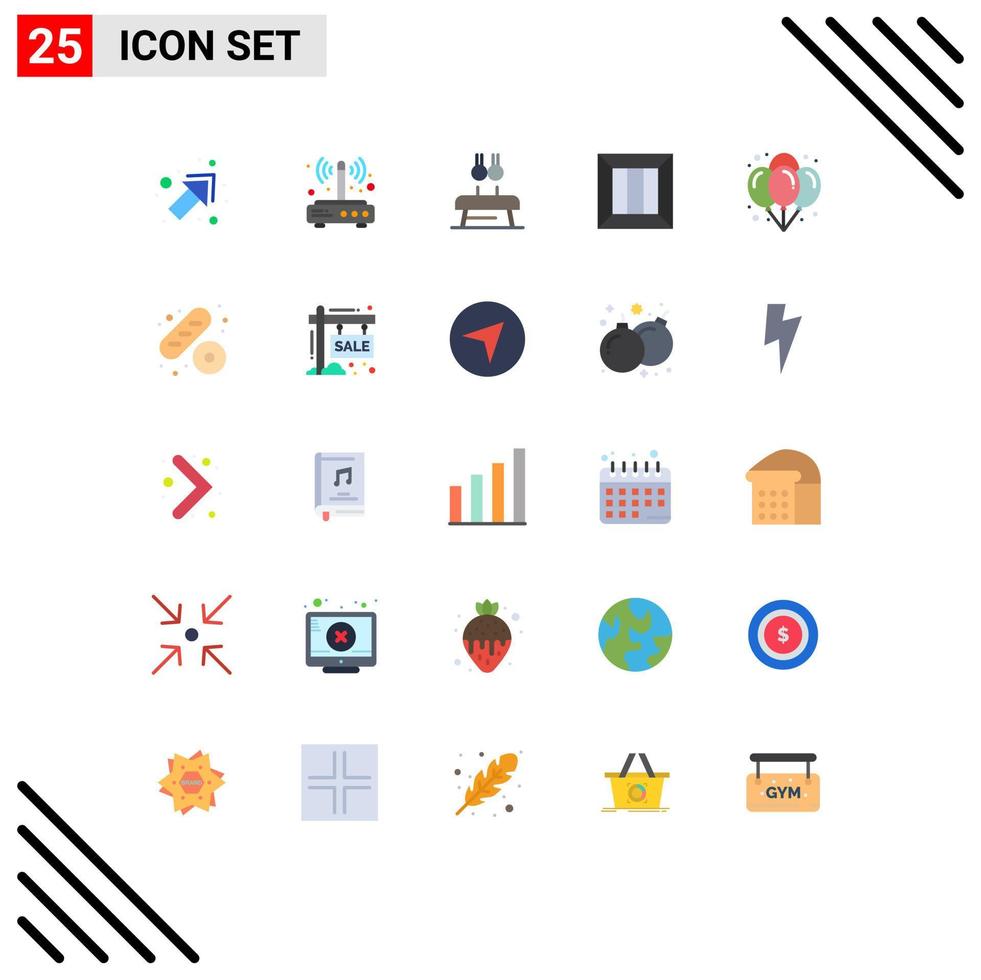 Set of 25 Modern UI Icons Symbols Signs for money delivery exercise business sport Editable Vector Design Elements