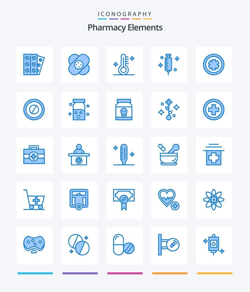 Creative Pharmacy Elements 25 Blue icon pack  Such As medicine. syringe. medical. medical. doctor vector