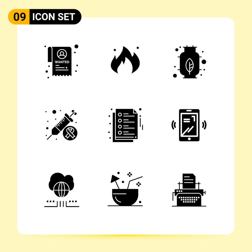 9 Creative Icons Modern Signs and Symbols of mobile study gas notes health Editable Vector Design Elements