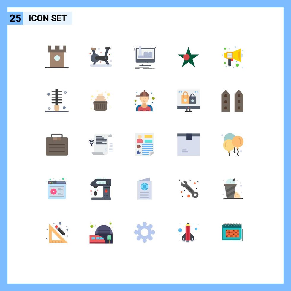 conjunto de 25 iconos modernos de ui símbolos signos para audio bandera gimnasio bangladesh producción elementos de diseño vectorial editables vector