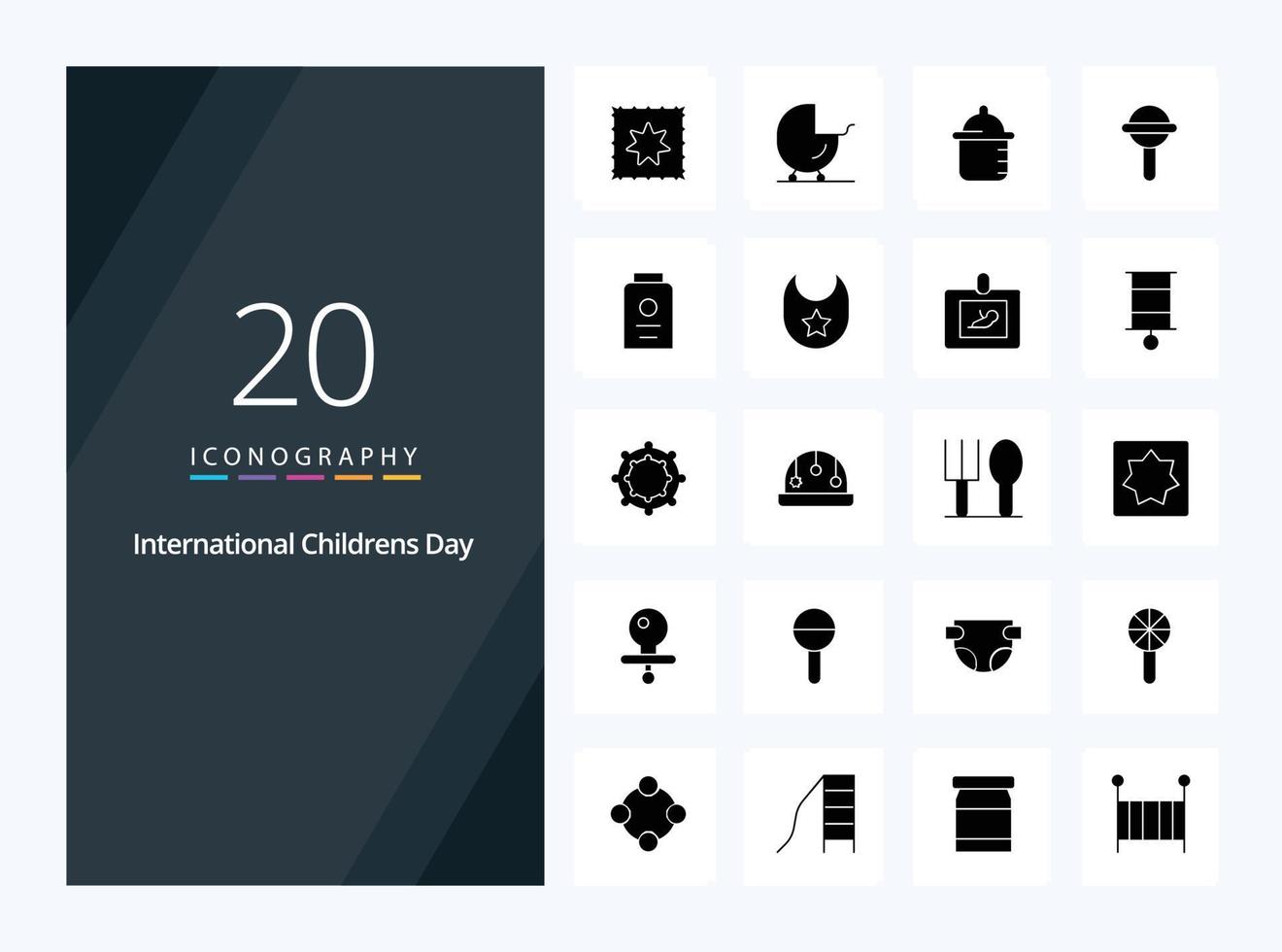 20 Baby Solid Glyph icon for presentation vector