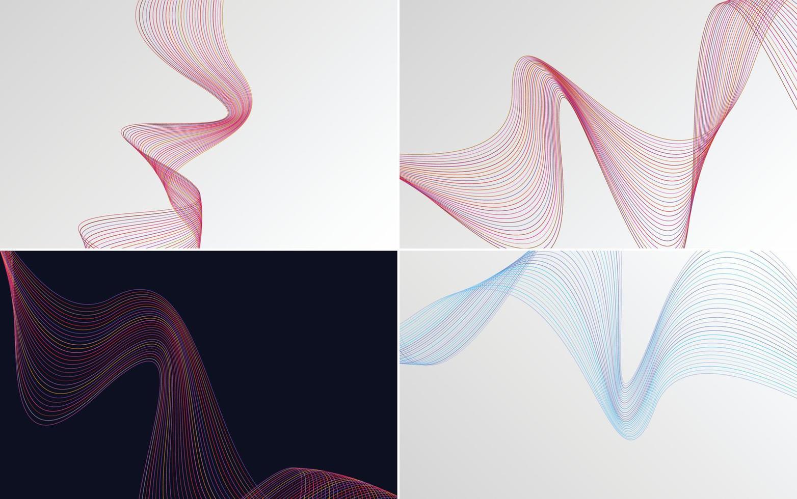 Collection of geometric minimal lines pattern set vector