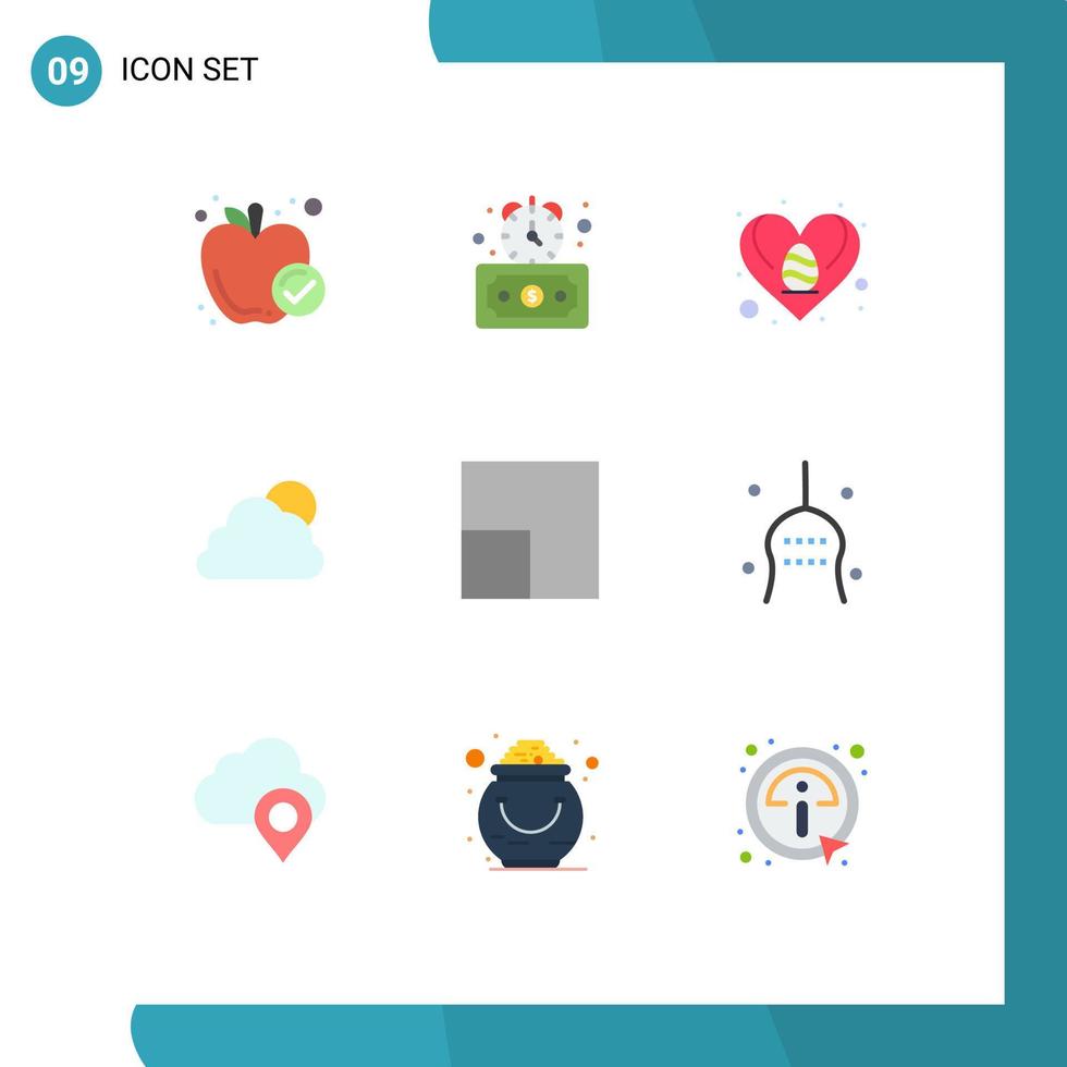 9 Universal Flat Colors Set for Web and Mobile Applications view cloudy easter sun sky Editable Vector Design Elements
