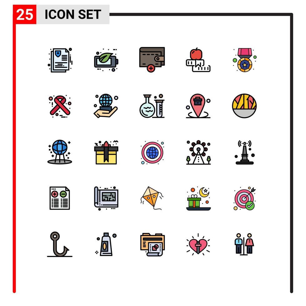 25 iconos creativos signos y símbolos modernos de medalla universidad dinero estudio conocimiento elementos de diseño vectorial editables vector