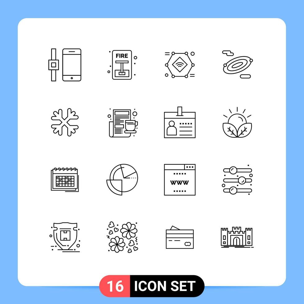 16 Creative Icons Modern Signs and Symbols of winter snow iot space rotation Editable Vector Design Elements