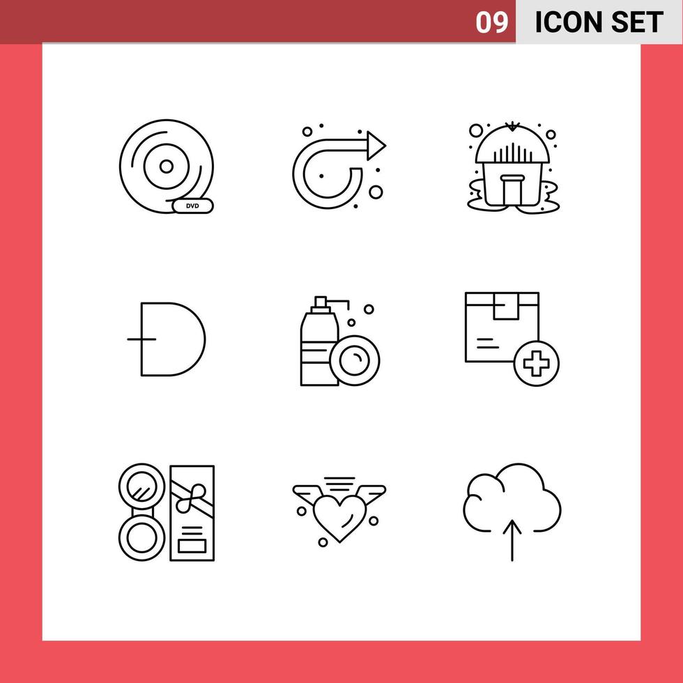 grupo de 9 esboza signos y símbolos para elementos de diseño vectorial editables de criptodivisa en aerosol derecho crypto dogecoin vector