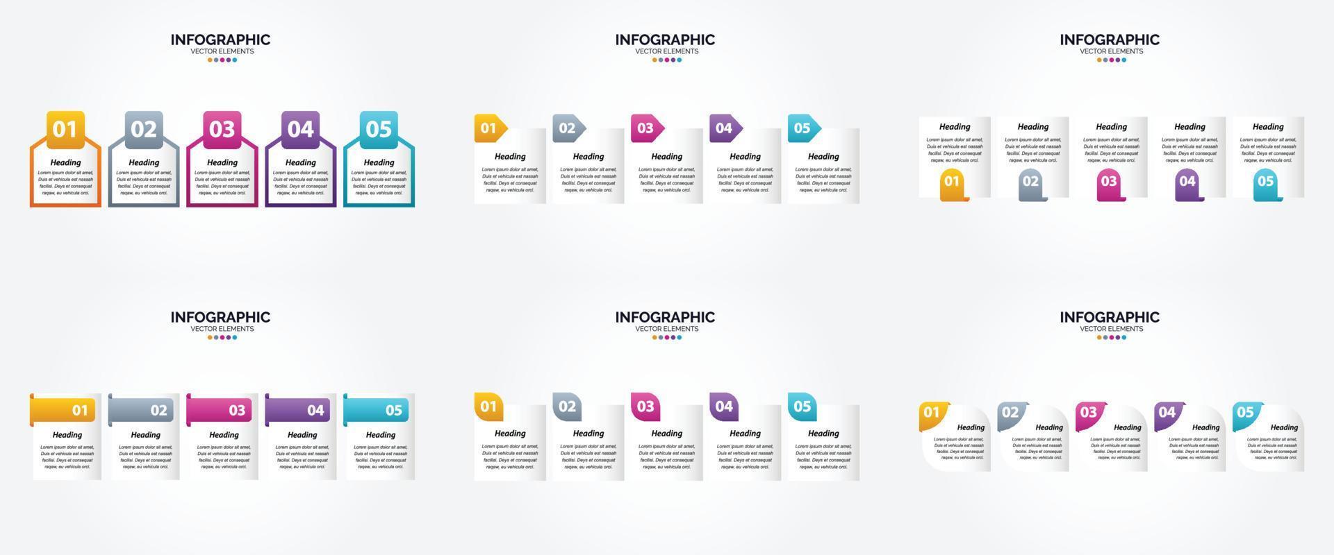 ilustración vectorial infografía conjunto de diseño plano para folleto publicitario y revista vector