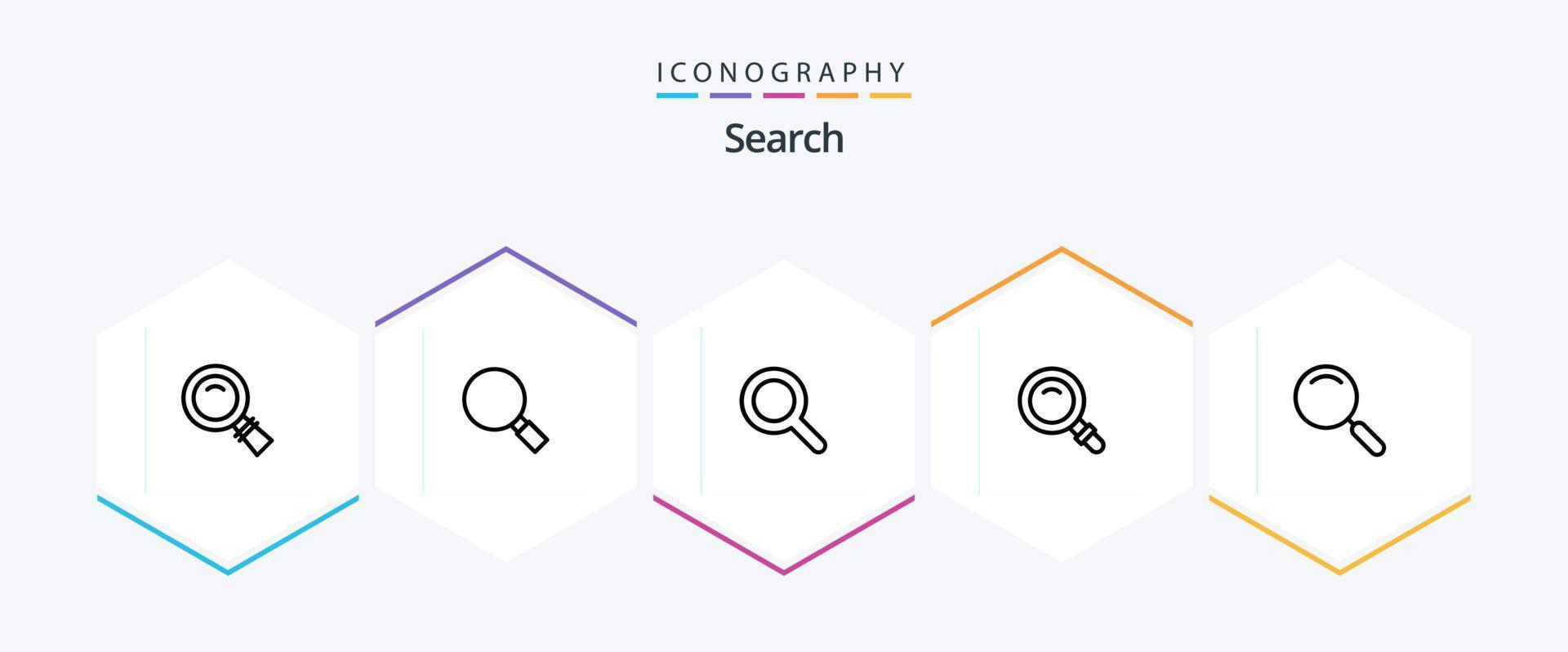 Search 25 Line icon pack including . . search. search. magnifier vector