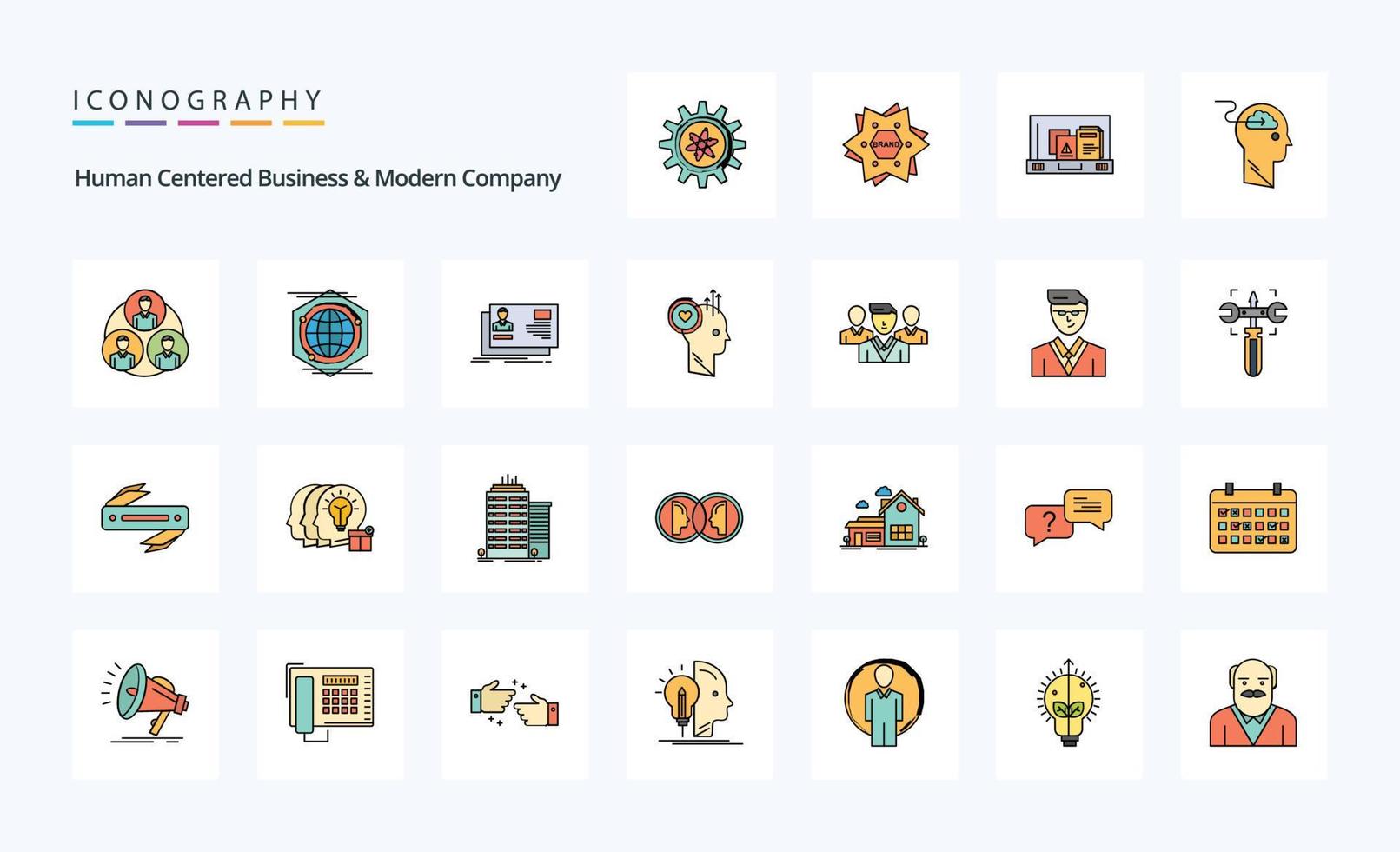 25 Human Centered Business And Modern Company Line Filled Style icon pack vector