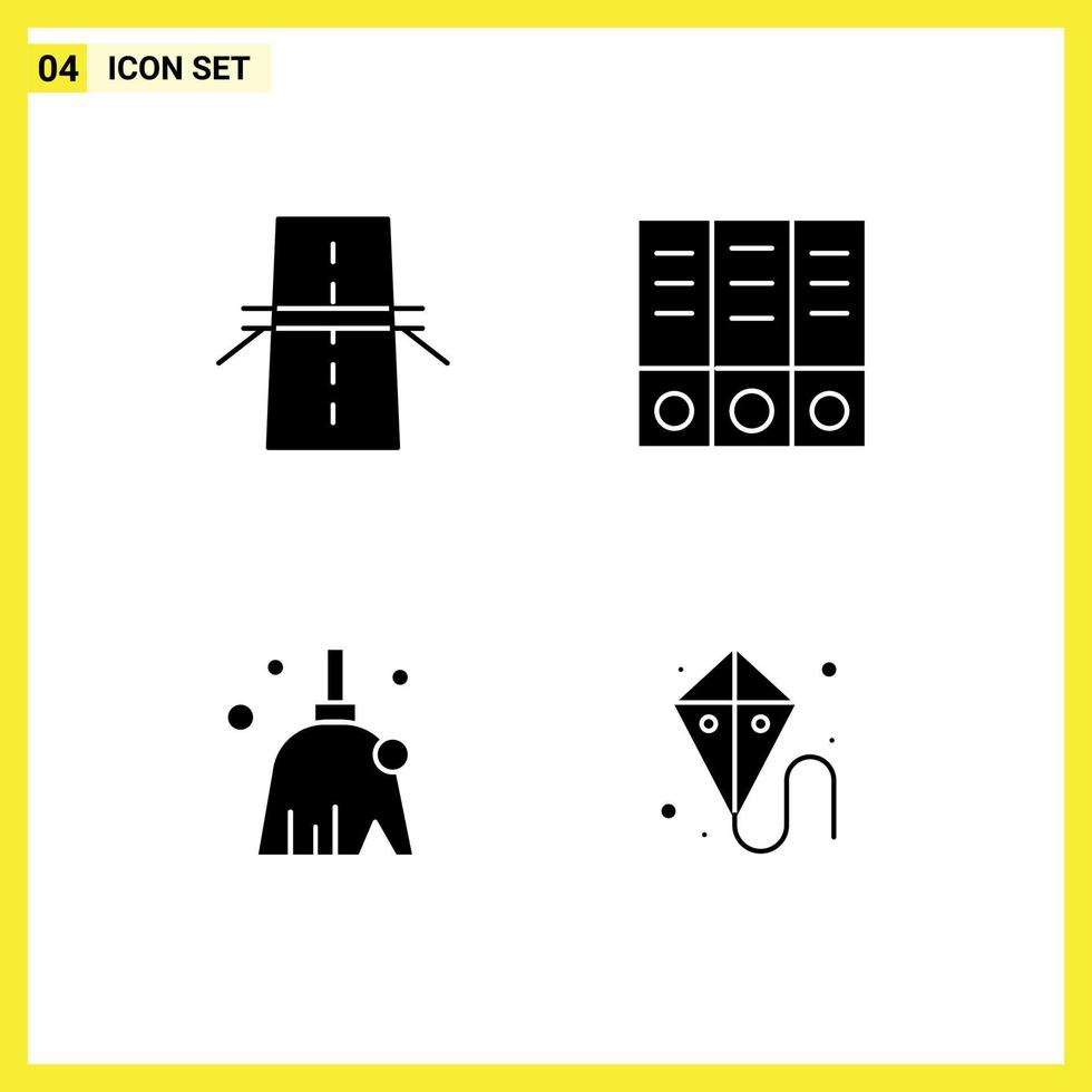 Universal Icon Symbols Group of Modern Solid Glyphs of bridge clean grid binder sweep Editable Vector Design Elements