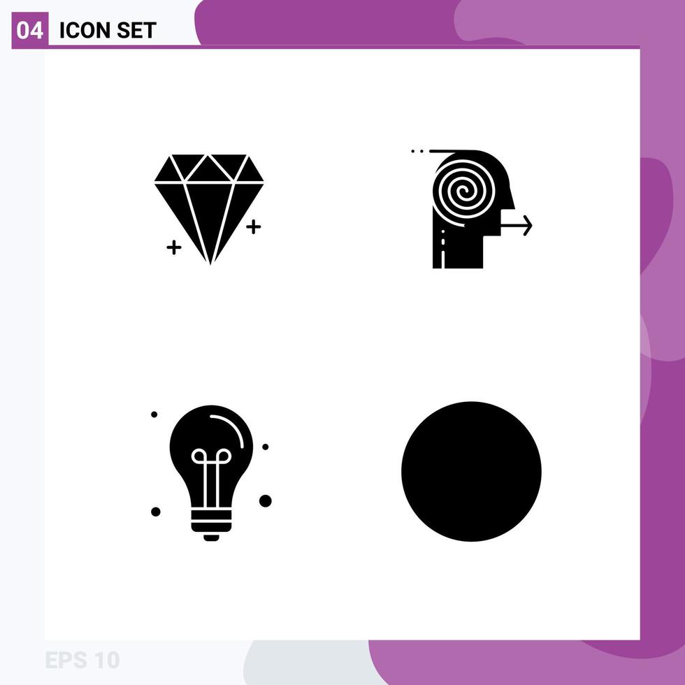 Set of Vector Solid Glyphs on Grid for diamond back to school jewel effort education Editable Vector Design Elements