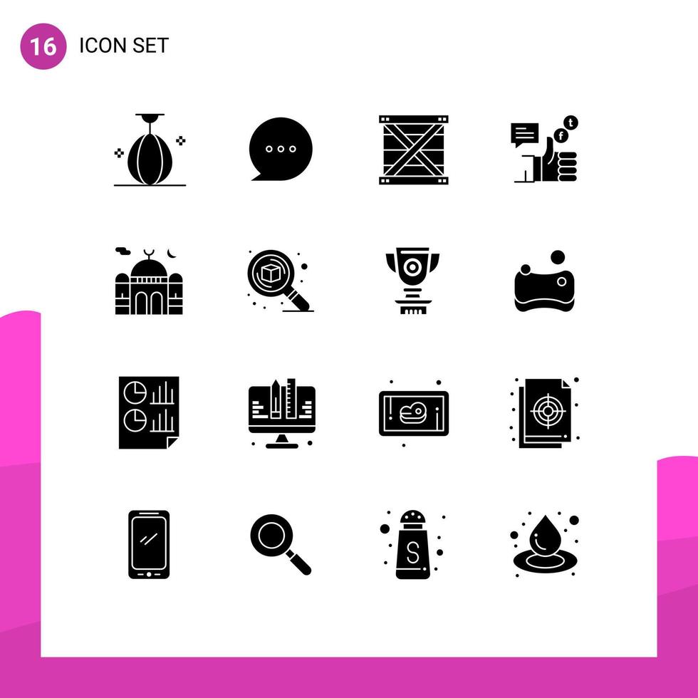 paquete de iconos de vector de stock de 16 signos y símbolos de línea para twitter como caja programación social elementos de diseño de vector editables