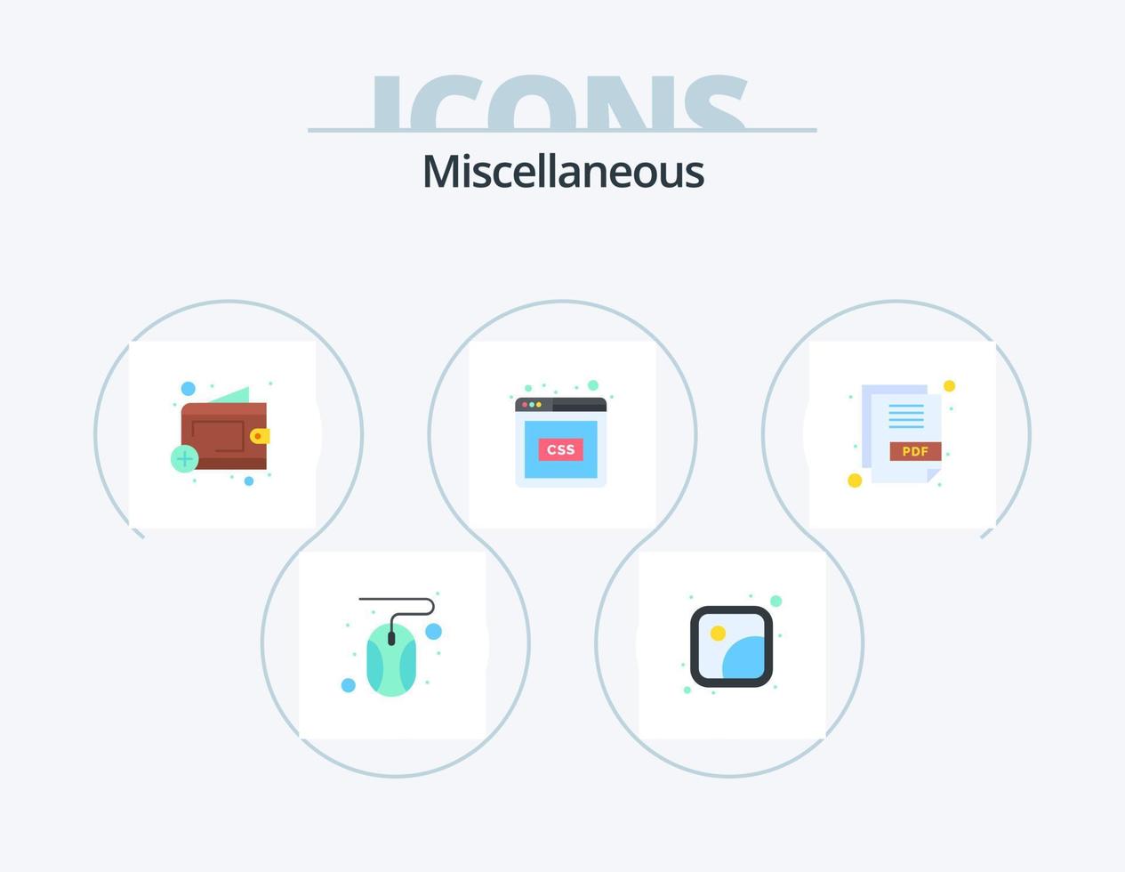 Miscellaneous Flat Icon Pack 5 Icon Design. pdf. coding. add. web. code vector