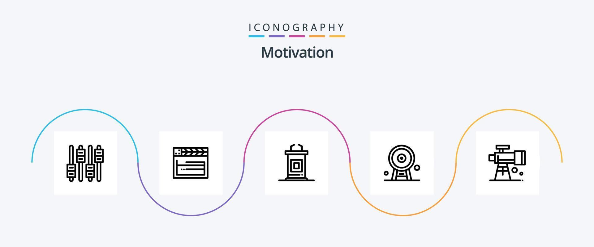 Motivation Line 5 Icon Pack Including . landmark. desk. ferris wheel. architecture vector