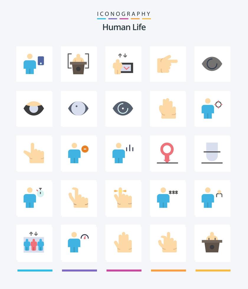 Creative Human 25 Flat icon pack  Such As avatar. grab. finger. vision. face vector