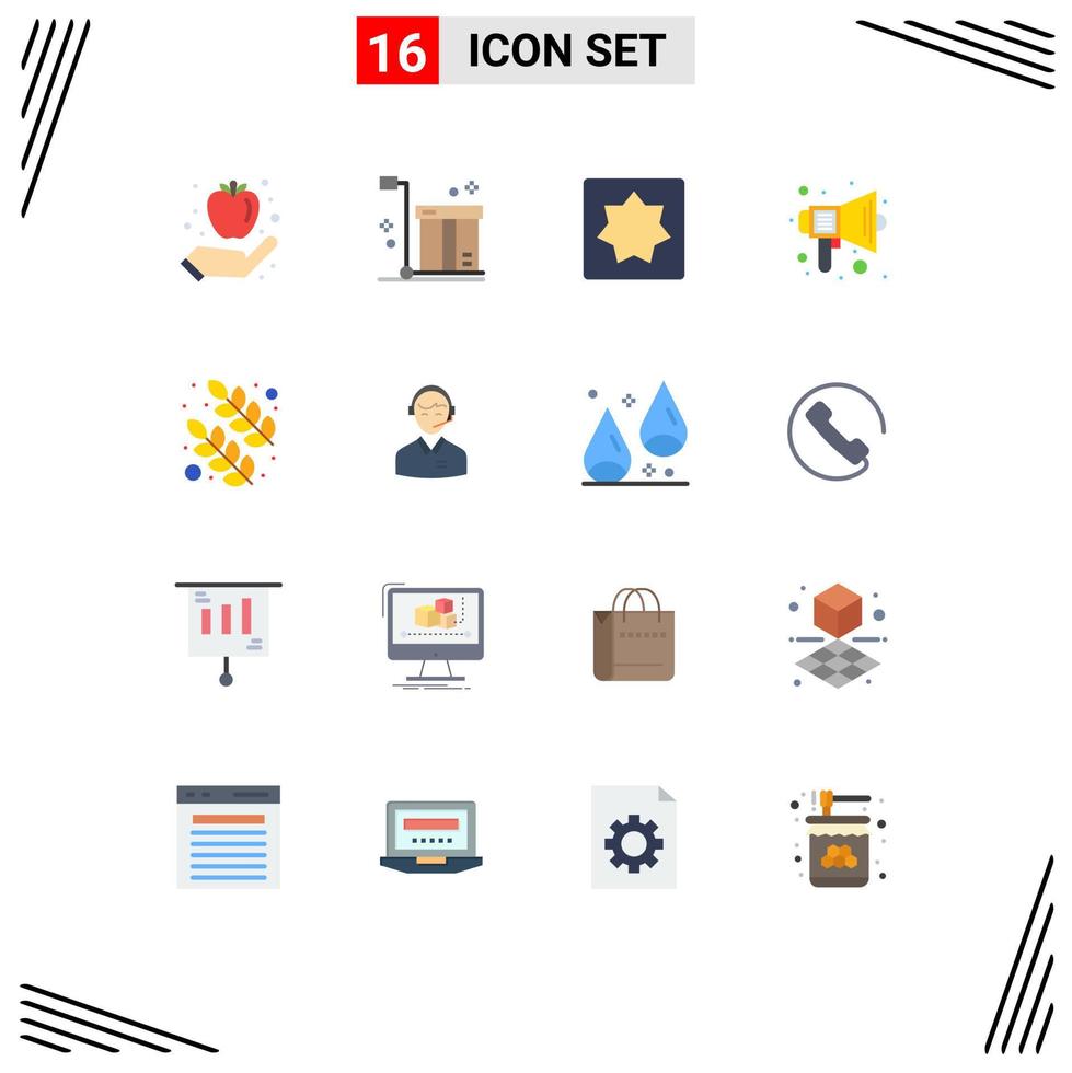 Group of 16 Flat Colors Signs and Symbols for speaker school product education puzzle Editable Pack of Creative Vector Design Elements