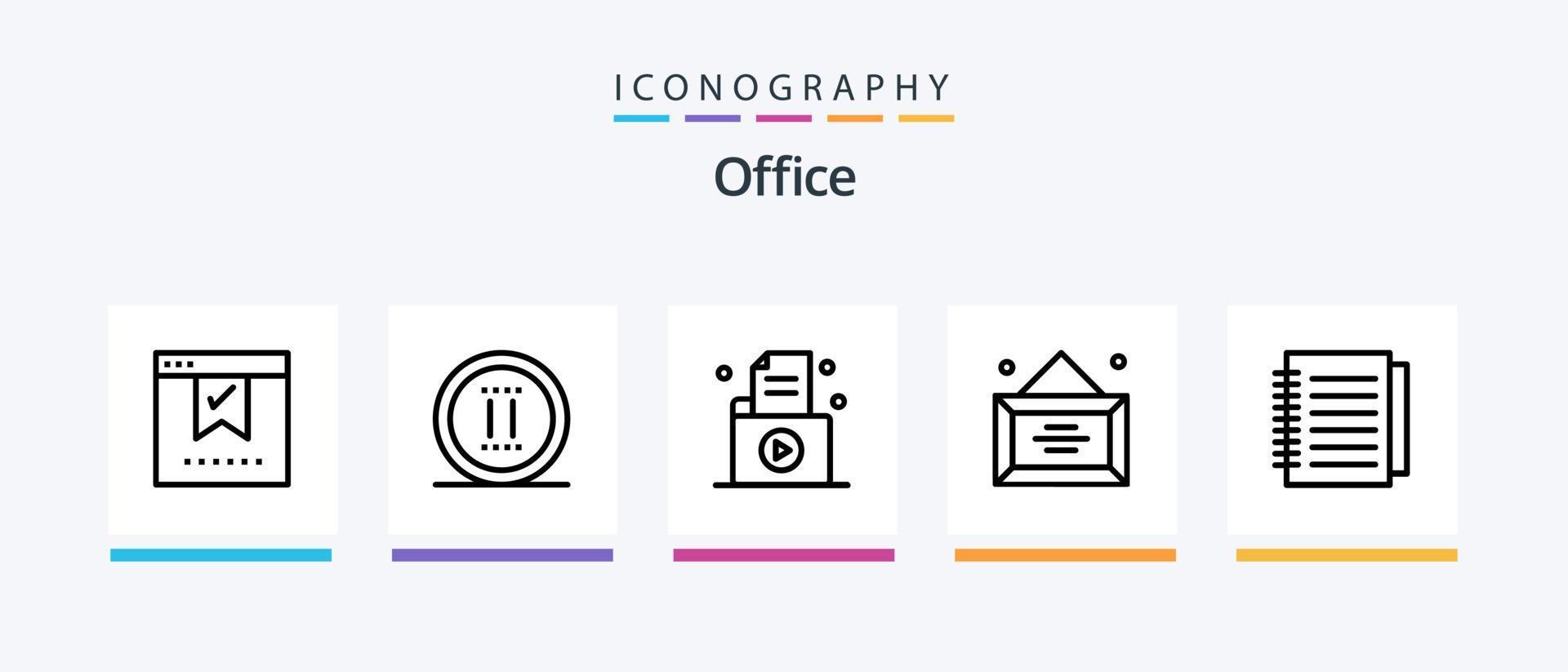 Office Line 5 Icon Pack Including office. delete note. office. delete document. reception. Creative Icons Design vector