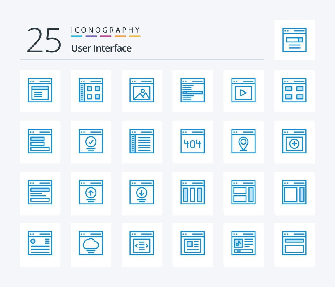 User Interface 25 Blue Color icon pack including interface. communication. user. user. interface vector