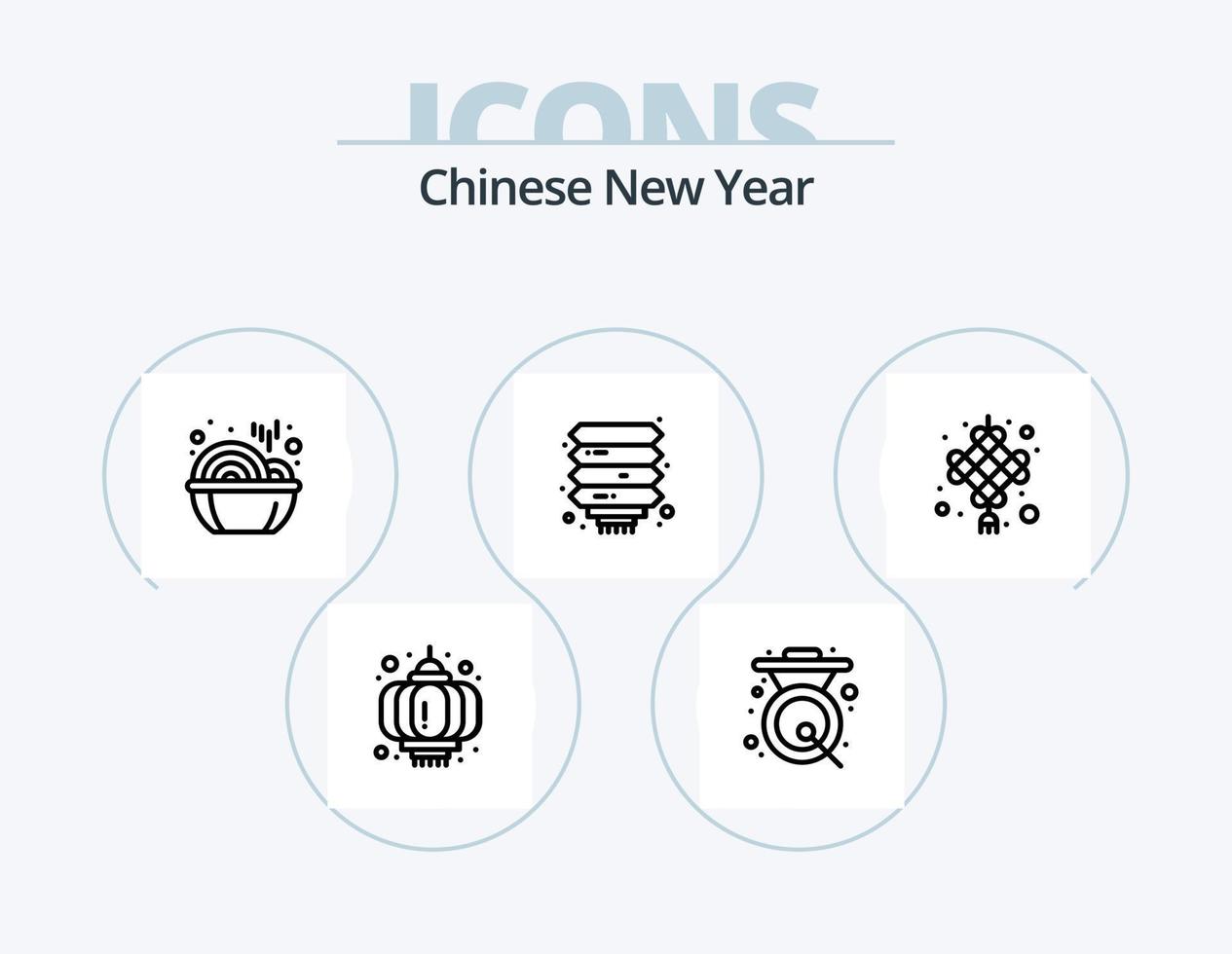 Chinese New Year Line Icon Pack 5 Icon Design. tea. year. newyear. new. china vector
