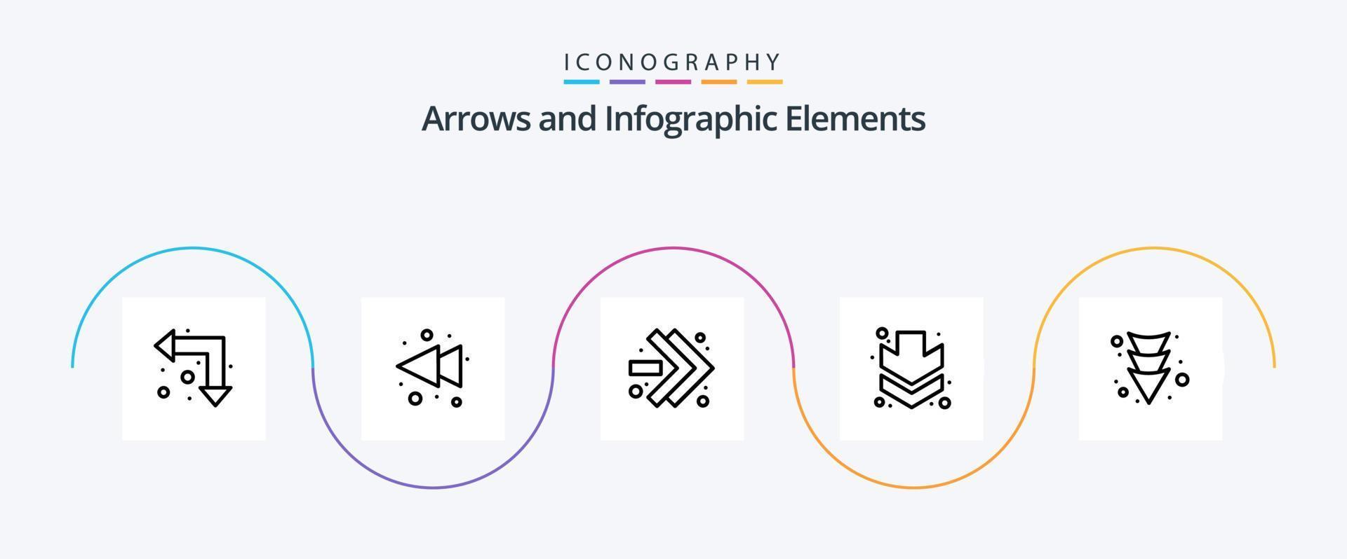 Arrow Line 5 Icon Pack Including . up. fast forward. full vector