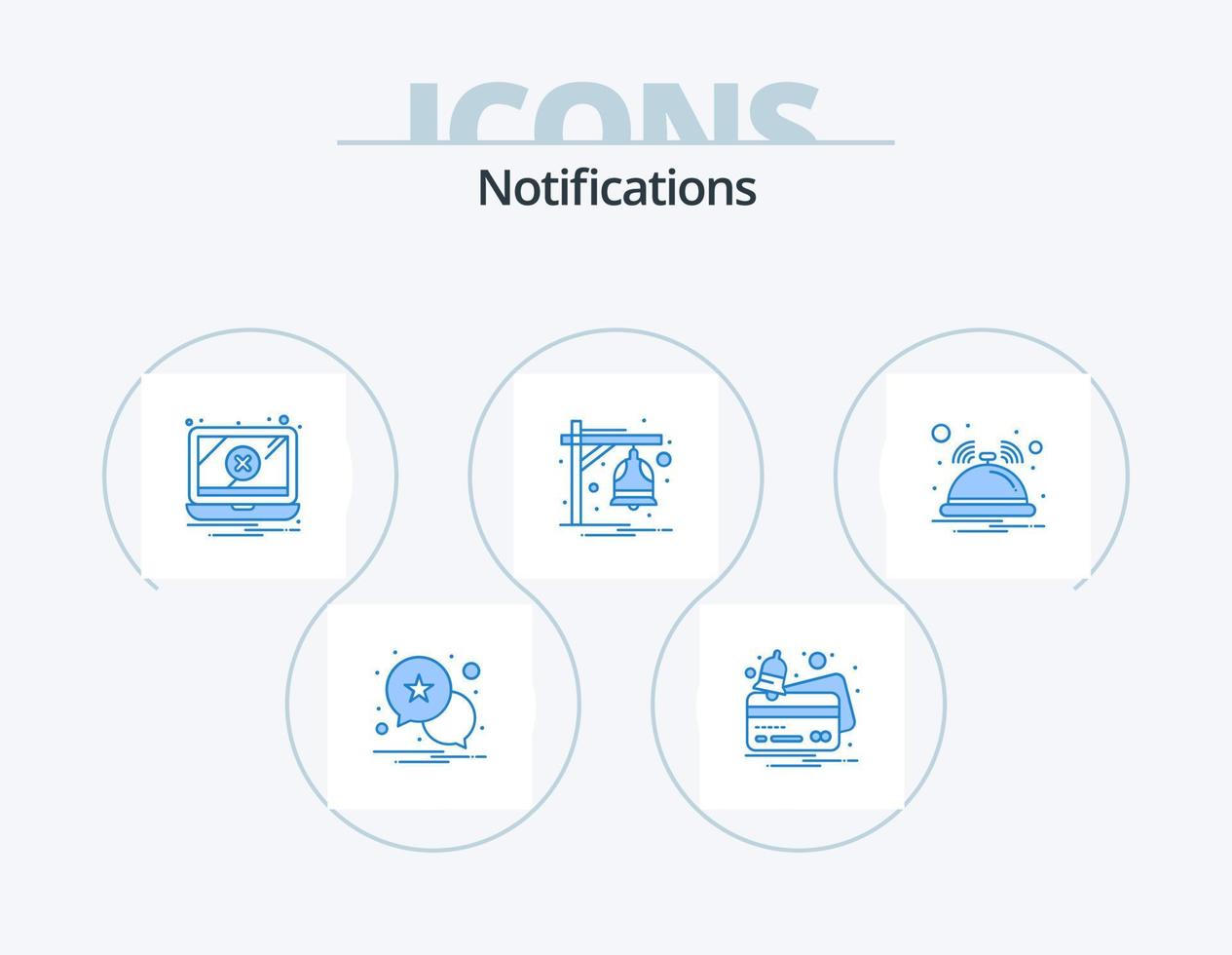Notifications Blue Icon Pack 5 Icon Design. notification. bell. notification. train. bell vector