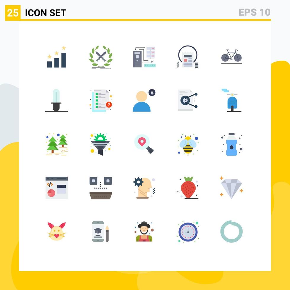 Set of 25 Vector Flat Colors on Grid for web article combination blog information Editable Vector Design Elements