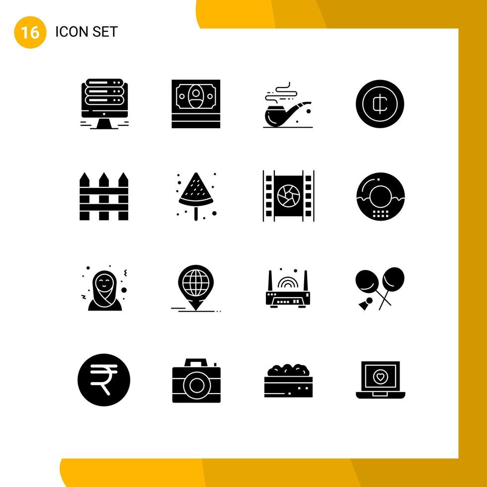 Stock Vector Icon Pack of 16 Line Signs and Symbols for interior fence smoke barricade ecommerce Editable Vector Design Elements