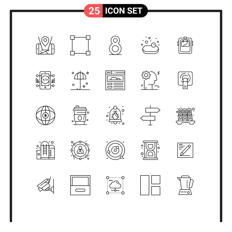 Line Pack of 25 Universal Symbols of headgear protection th welding supermarket Editable Vector Design Elements