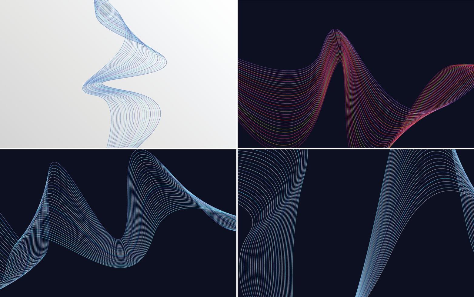 Collection of geometric minimal lines pattern set vector