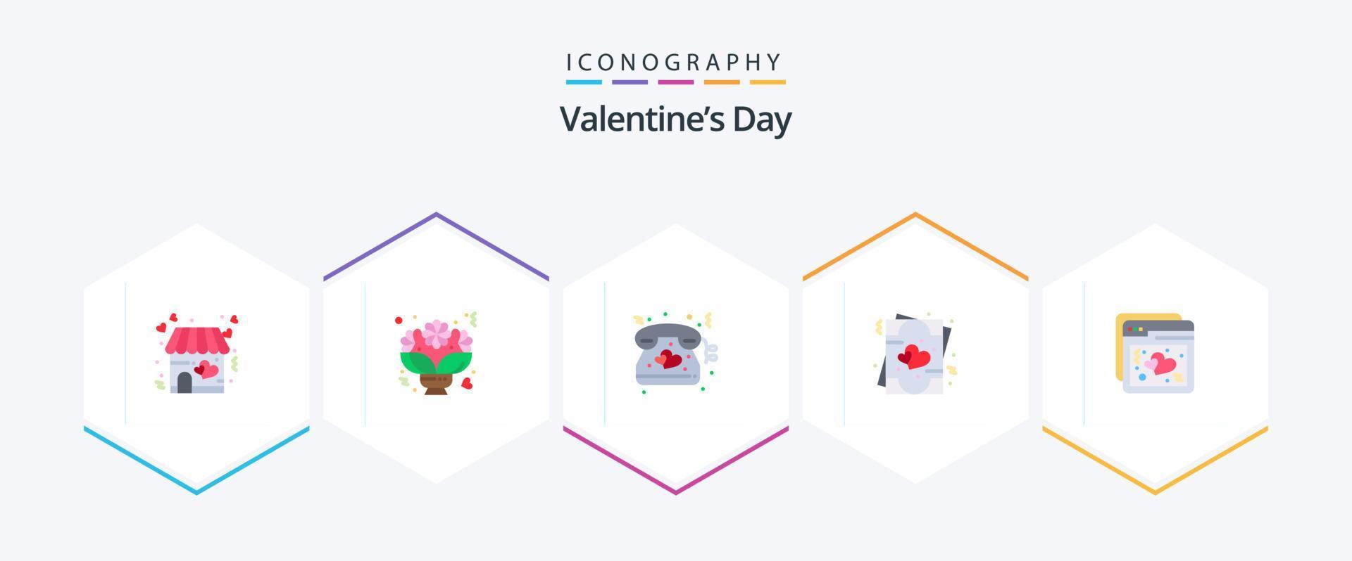 Valentines Day 25 Flat icon pack including internet. romance. roses. love. wedding vector