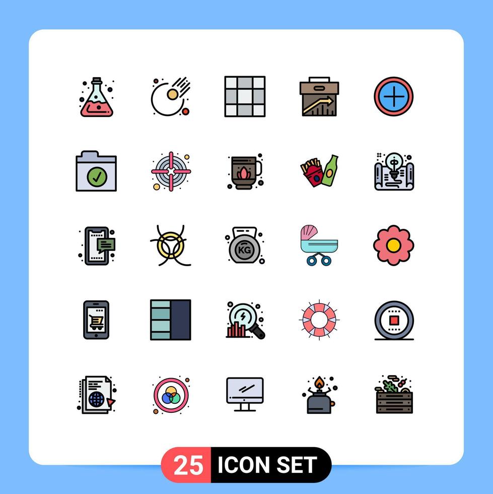 conjunto de 25 iconos de interfaz de usuario modernos signos de símbolos para elementos de diseño de vector editable corporativo de marketing de cuadrícula de interfaz de usuario