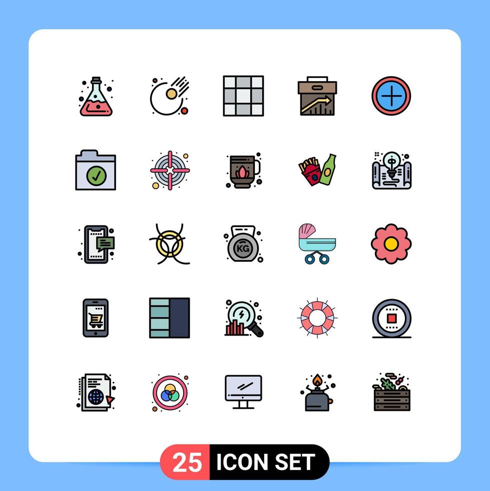 Set of 25 Modern UI Icons Symbols Signs for user interface grid marketing corporate Editable Vector Design Elements