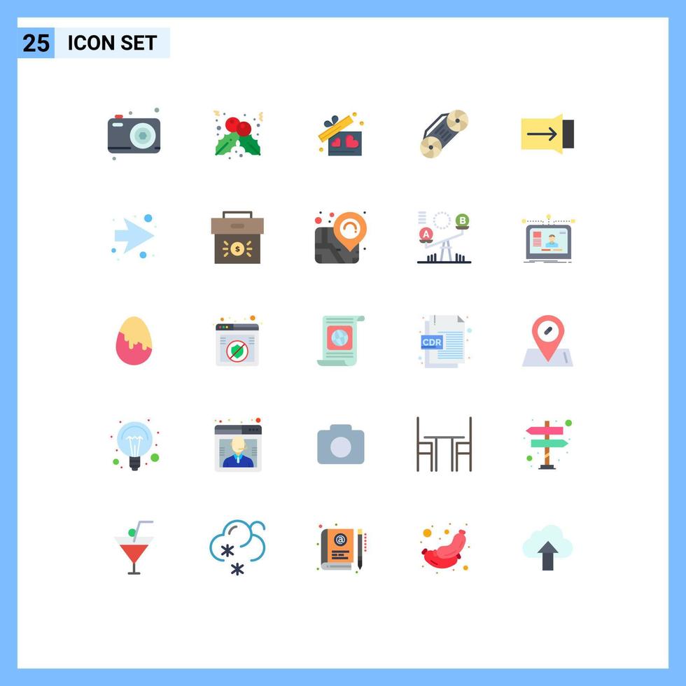 Pack of 25 Modern Flat Colors Signs and Symbols for Web Print Media such as arrow slide love gesture music Editable Vector Design Elements
