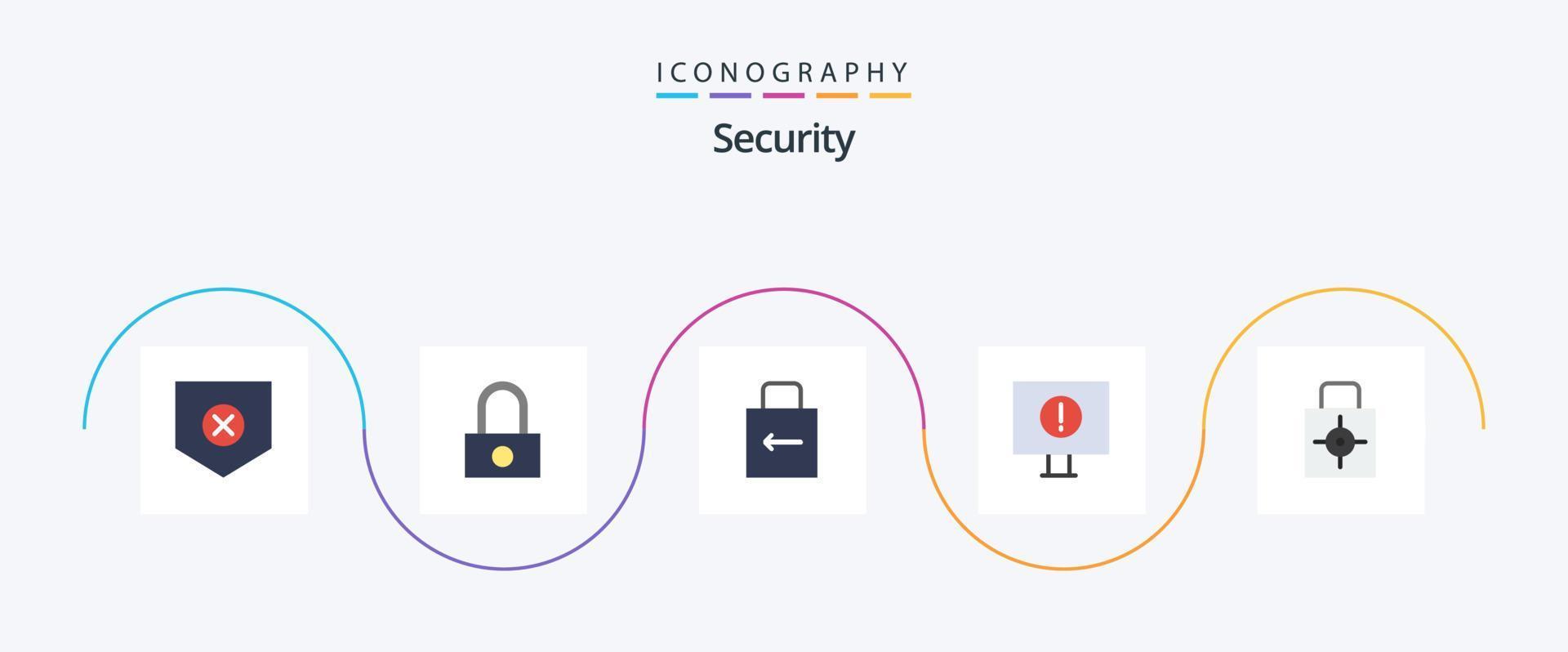 Security Flat 5 Icon Pack Including security. lock pad. key. key. error vector