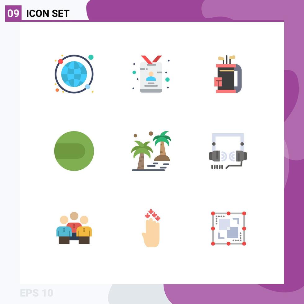 Set of 9 Modern UI Icons Symbols Signs for date match reporter ball golf Editable Vector Design Elements
