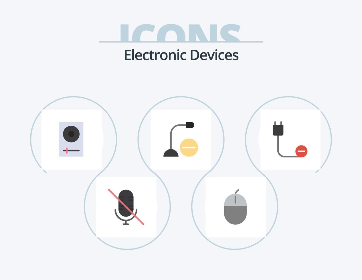 dispositivos flat icon pack 5 diseño de iconos. micrófono. artilugio. consola. dispositivos. mezclador vector