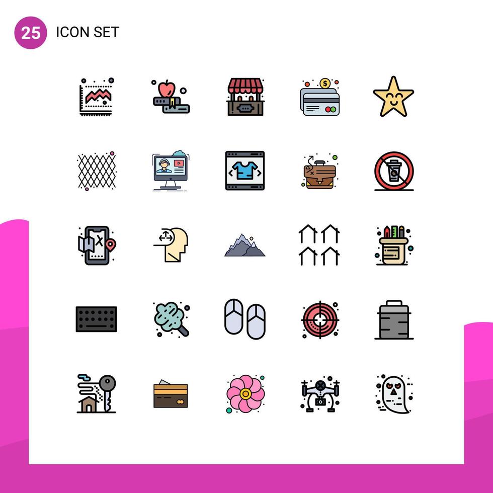 25 Creative Icons Modern Signs and Symbols of star fable fun payment banking Editable Vector Design Elements