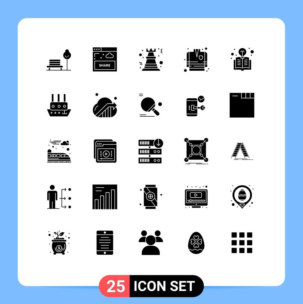 25 Creative Icons Modern Signs and Symbols of education fireman pawn fire fighting coat strategy Editable Vector Design Elements
