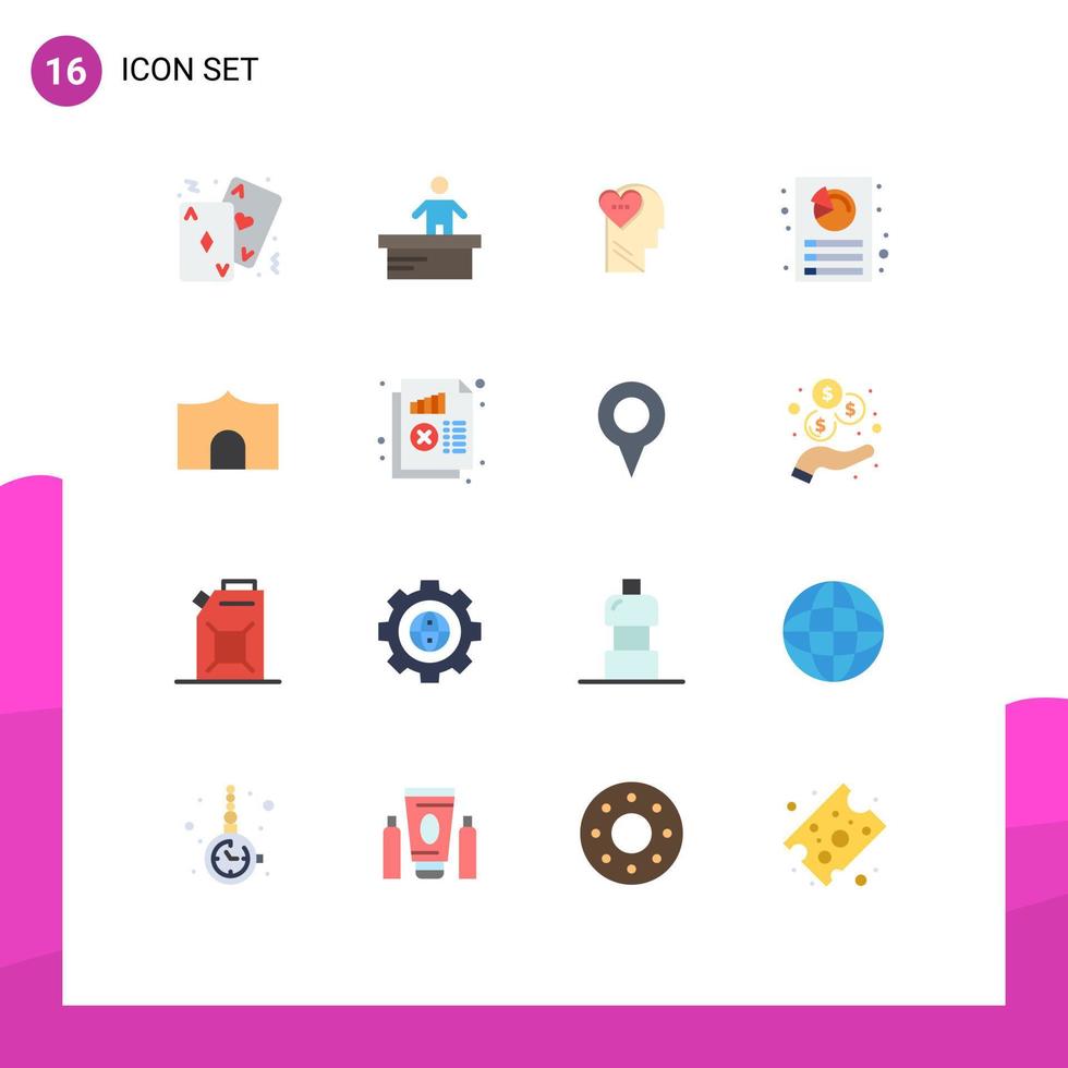 16 Flat Color concept for Websites Mobile and Apps castle document worker customization head Editable Pack of Creative Vector Design Elements