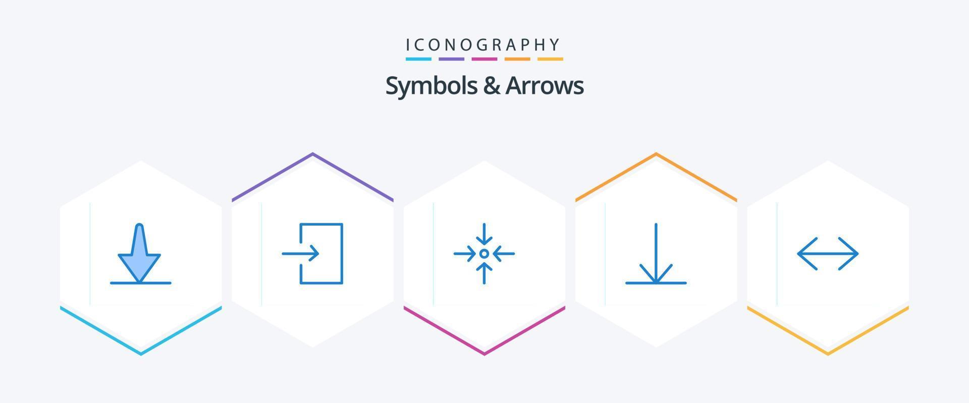 Symbols and Arrows 25 Blue icon pack including . . scale. right. left vector