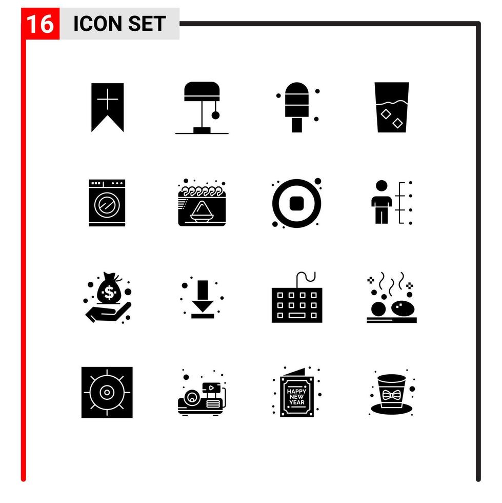 Stock Vector Icon Pack of 16 Line Signs and Symbols for calendar machine ice kitchen kitchen Editable Vector Design Elements