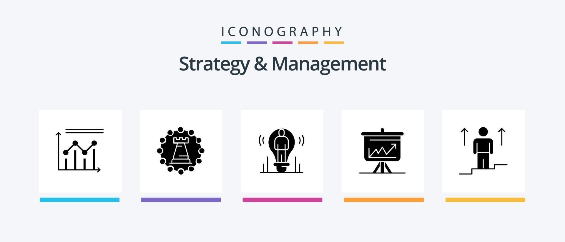 paquete de iconos de glifo 5 de estrategia y gestión que incluye análisis. grafico. torre. ligero. usuario. diseño de iconos creativos vector