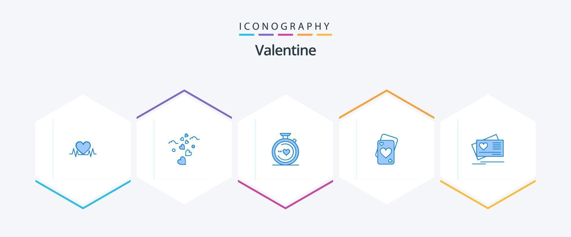 Valentine 25 Blue icon pack including . wedding. compass. heart. card vector