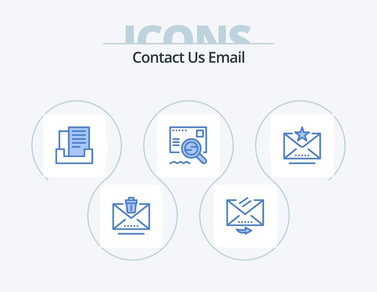 Email Blue Icon Pack 5 Icon Design. mark. email. email. search. email vector