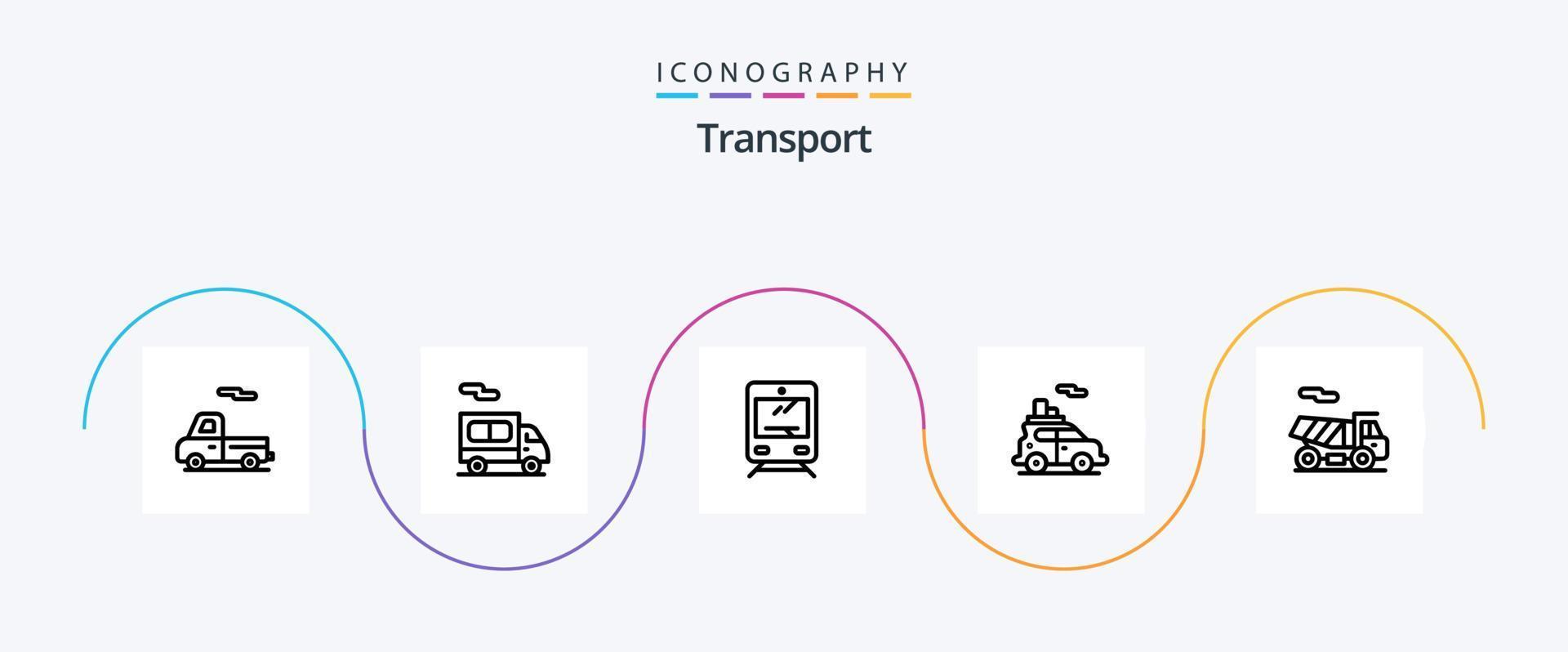 Transport Line 5 Icon Pack Including . quad. transportation. bike. transport vector