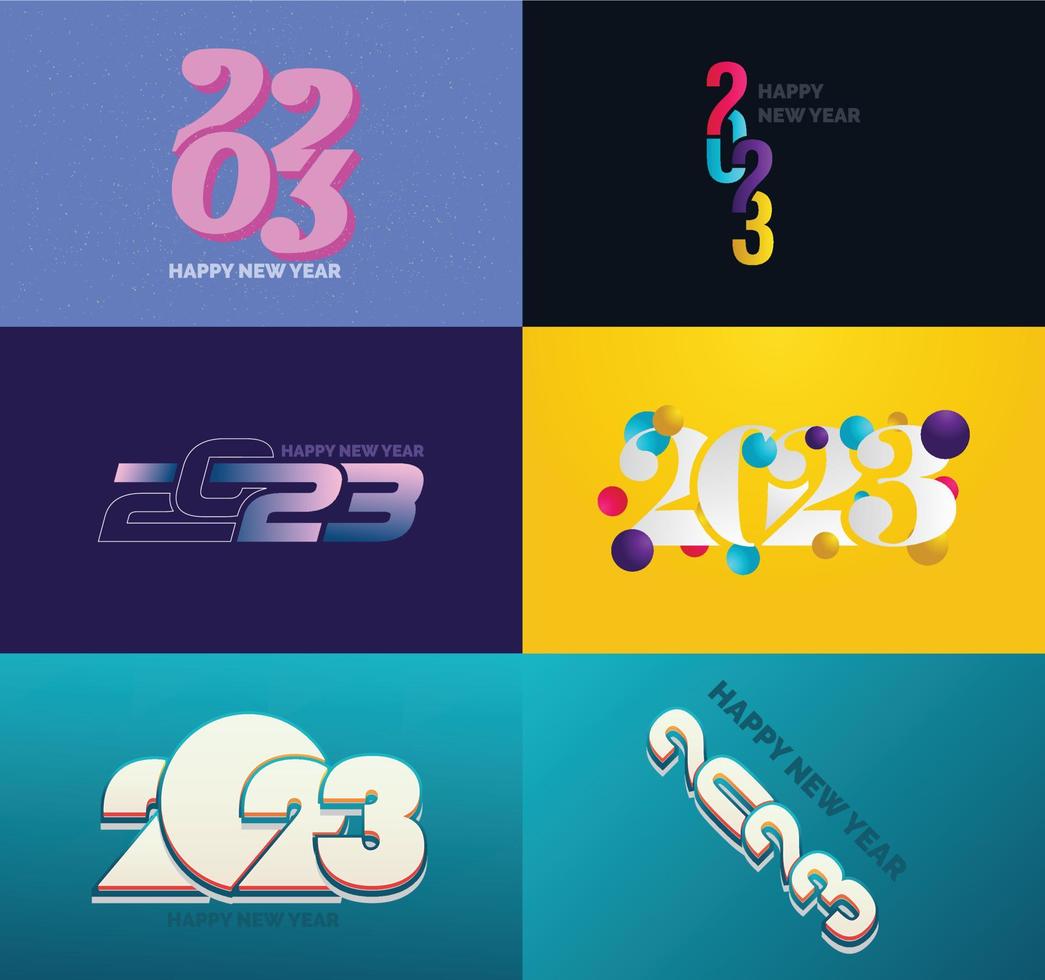 Big Set of 2023 Happy New Year logo text design 2023 number design template vector