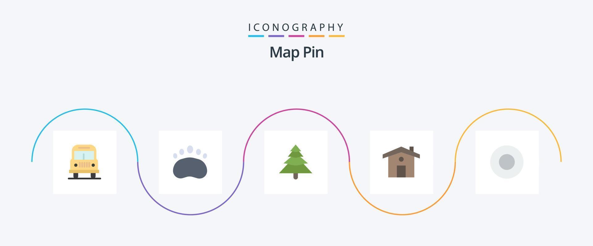 Map Pin Flat 5 Icon Pack Including . tree. service. dish vector