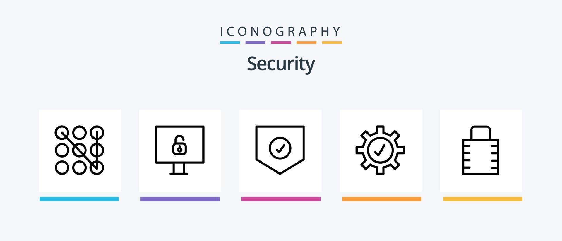 Security Line 5 Icon Pack Including . shield. protect. security. warning. Creative Icons Design vector